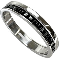 Size 18.5 Boucheron Quatre Black Ring Half Ring K18WG White Gold/Black PVD 4.8g JAL00206 #T59 Men's
