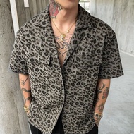 Áo Sơ Mi Nam Dáng Rộng Tay Ngắn Cổ Cuba Phong Cách Cuba Mùa Hè Thường Ngày Đi Biển Quần Áo Công Sở T