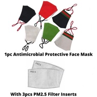 SHAKLEE Antimicrobial Reusable Face Mask With 3PCS PM2.5 FILTER INSERTS - PREMIUM QUALITY (Random co