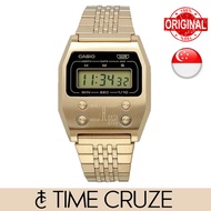 [Time Cruze] Casio A1100 Digital Vintage 52QS-14B Revival Gold IP Stainless Steel Unisex Watch A1100