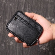 Genuine Leather Card Wallet Coin Wallet mini Wallet Genuine Leather Zipper Card Wallet- Genuine Leat