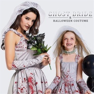 4Pcs/set Carnival Halloween Kid Mexico Day Of The Dead Corpse Bride Costume Horror Devil Ghost Cospl
