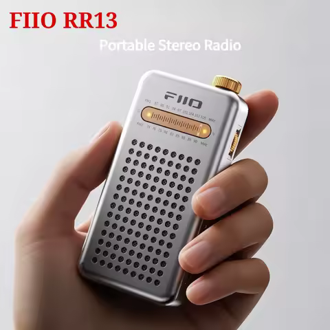 FiiO RR13 Portable Stereo Radio Headphone Amplifier FM Radio Chip Si4831 Radio with External Speaker