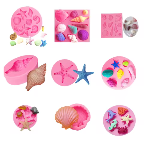 Ocean themed Shell Conch Mold Making Fondant Chocolate Clay Cake，Resin Molds Jewelry Mold for fridge
