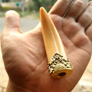 pipa rokok taring duyung original motif alpaka