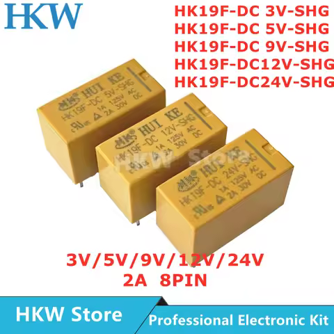5pcs Relay HK19F-DC3V-SHG HK19F-DC5V-SHG HK19F-DC12V-SHG HK19F-DC24V-SHG HK19F-DC24V-SHG HK19F 3V 5V