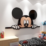 Pelekat Dinding 3D Mickey Mouse yang bergaya untuk Bilik Perempuan Hiasan Dinding Bilik Tidur Bilik 