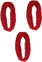 SEWACC 3 Rolls 5mm Eight-strand Cotton Rope Macrame Cord Woven Belt Rope Crafts Making Rope Cotton Rope 5mm Cotton Polyester Rope Diy Woven Bag Line Natural Polyester Cotton Red