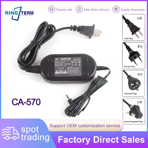 CA-570 AC Power Adapter Continuous Power Supply for Canon VIXIA HF M400 S200 Elura 70 80 Digital Vid