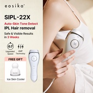 eosika 22X IPL Laser Hair Removal Device, Painless, Visible Results in 3 weeks, Auto SkinTone Sensor