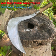 Arit Leher Panjang Bahan Baja Putih - Sabit Potong Rumput Gagang Kayu -Aret Padi Bisa Langsung Pakai