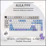 [READY STOCK] AULA F99 Mechanical Keyboard 96% RGB Tri-Mode Bluetooth 2.4G Gasket Structure Hot-swap