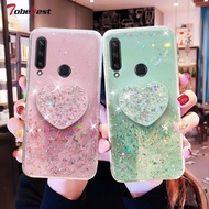 Silver Foil Phone holder case For Huawei Y6P Y5P Y7P Y8S 2020 Y5 Y6 Y7 Y9 Prime 2019 2018 Glitter Soft Silicone Stand Co