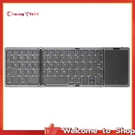 【Chuangtfx03】B089T Portable Folding Keyboard with Trackpad Rechargeable Mini Wireless Keyboard for I
