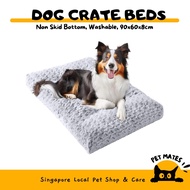 【Pet Mates】Washable Dog Bed for Crate, Deluxe Rose Plush Dog Crate Beds Anti-Slip Soft Comfy Pet Ken