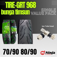GRT TIRE TAYAR GRT 968 bunga timsun TYRE 17 TUBELESS 2024 TAYAR MOTOSIKAL 70 80 Motorcycle