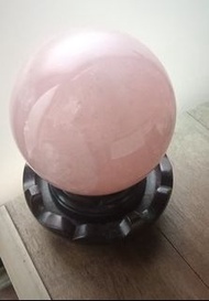 天然粉水晶球 14公分  頂級粉晶球  透度佳  稀有大顆   精品 收藏 附旋轉球座 約3.50公斤