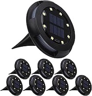 Solar Underground Outdoor Lights IP65 Waterproof, Rechargeable 500mAh Li-ion Battery LED Landscape L