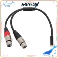 MURRAY 1/8 Female To Dual XLR Female Cable, Professional 30cm / 11.81in Y Splitter Cord Wire, Flexib