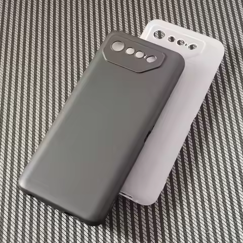 2PCS Frosted Transparent Black Silicone Shell for Asus ROG Phone 7 Ultimate TPU Case for Rog7 Ultima