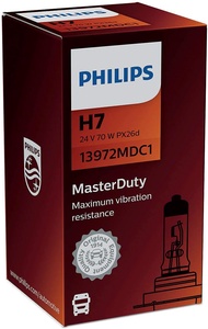 Philips Master Duty 24V Truck Headlight Bulb ( H1 H3 H4 H7 H11 | +130% More Light | Max Vibration Re