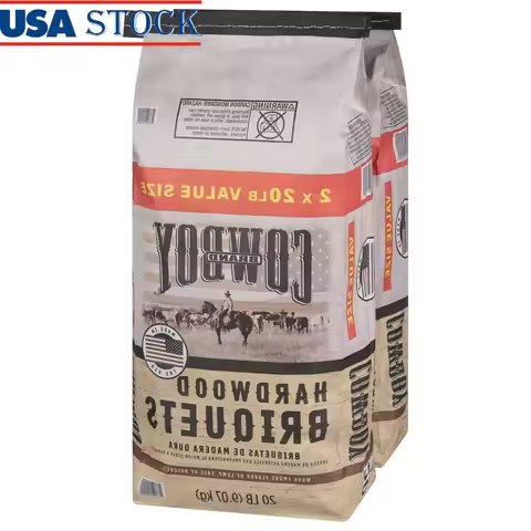 Hardwood Charcoal Briquettes 40lbs Pack of 2 No Fillers 95% Hardwood Authentic Smoke Flavor Fast Lig