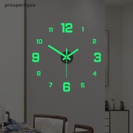 [Prs] DIY Wall Clock For Home Office Frameless Modern 3D Wall Clock Mirror Stickers Hotel Room Desig