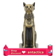 Antactica 5.9  Metal Egyptian Cat Ancient Bastet Goddess Collectible Figurine for Furnishing Ornaments Desktop Decor