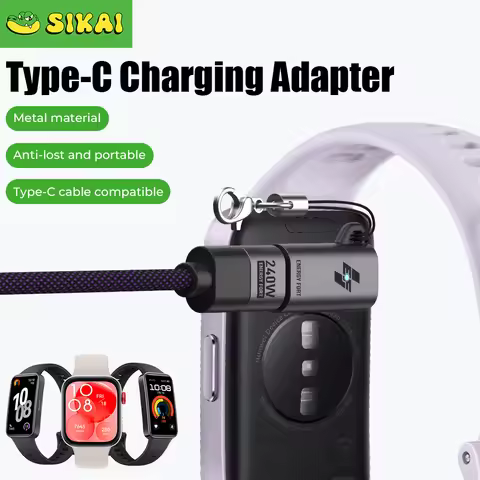 USB-C Charger Smartwatch Charger Adapter Type-C Charging Cable for Huawei Band 10/9/8/7/6 Fit3 Watch