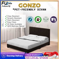 FUCHEN FUCHEN Living Mall Gonzo Divan Bed Frame w/ Pet-Friendly Scratch-Resist Option All Sizes w/ M