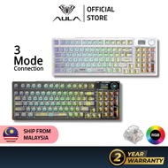 AULA F98 PRO 95key hot swappable Intelligent Screen Mechanical Transparent Keyboard With RGB Backlit