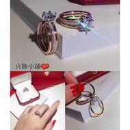 [Real Shot] Classic three-ring three-color diamond ring Women's Diamond Ring