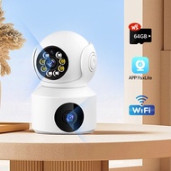 กล้องวงจรปิด ภายใน คู่เลนส์ กล้องวงจรปิดไร้สาย IP Camera 5Gwifi full HD 5MP กล้องอินฟาเรด กล้องวงจรป