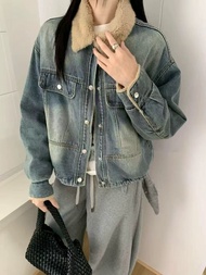 Qxico รุ่น CS254 แจ็คเก็ตยีนส์บุขน เสื้อกันหนาว