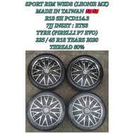 Sport Rim Weds (Leonis MX) 5 X 114.3 7JJ Inset +53 With Tyre Pirelli 225 / 45 R18 For Mustang Accord Civic Kembara Aruz