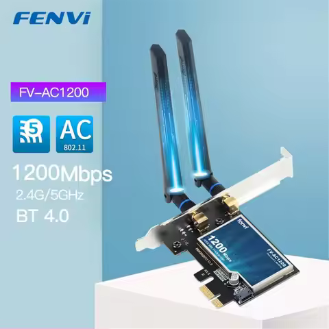FENVI 1200Mbps Wireless WiFi Card PCIE Adapter FV-AC1200 Dual Band 2.4Ghz/5Ghz 802.11AC For Bluetoot
