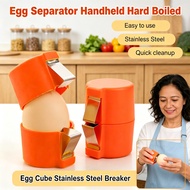 Egg Separator Handheld Hard Boiled Egg Opener Egg Peeler Egg Cube Stainless Steel Breaker