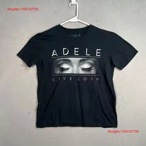 Adele Live 2016 Tour Promo Black T Shirt Women's Large vintage Washed designer clothes Breathable Un