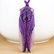 Imitation Natural Amethyst Knows Cicada Pendant Golden Cicada Cicada Necklace yyy6.10