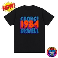 George Orwell 1984 T-Shirt Big Brother Dystopian Literature Book Men Black