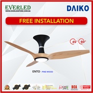 [FREE INSTALLATION] DAIKO Ento  45"/60" DC Ceiling Fan (Dimmable) (with Tri-Color LED and Remote)(Smart Optional)
