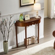 French retro solid wood foyer table, small-sized household, wall mounted decorative table, American 