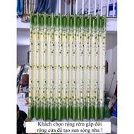 Double-sided glossy curtain, floral pattern, green, beautiful fabric, suitable for main door curtain