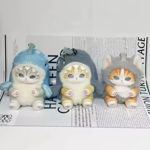 Mofusand Cute Cartoon Anime Peripheral Keychain Decoration Kawaii Cat Backpack Decor Toys Gifts