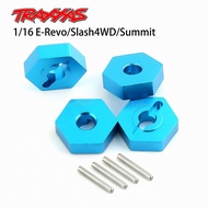 4Pcs Aluminum 4mm Adapter Hex 12mm Drive Hub with Pin for TRAXXAS 1/16 E-Revo/Slash4WD/Summit #7154 