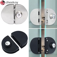 CHEEKOY Glass Door Lock Punch-Free Stainless Steel Security Cabinet Display Lock