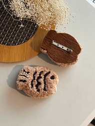 鯛魚燒 俄羅斯刺繡 戳戳繡 胸針 扣針 材料包