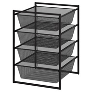 IKEA JONAXEL Frame with mesh baskets, anthracite black/white, 50x51x70 cm, storage drawer basket clo