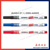 (BUNDLE OF 3 ) ZEBRA MARKER NAME PEN /  STATIONERY