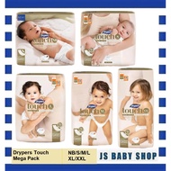 Drypers Touch Tape Mega Pack - NB/S/M/L/XL/XXL